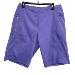 Tail Tech Women’s Purple‎ Golf Shorts 12 Performance Stretch Zip Pocket Bermuda